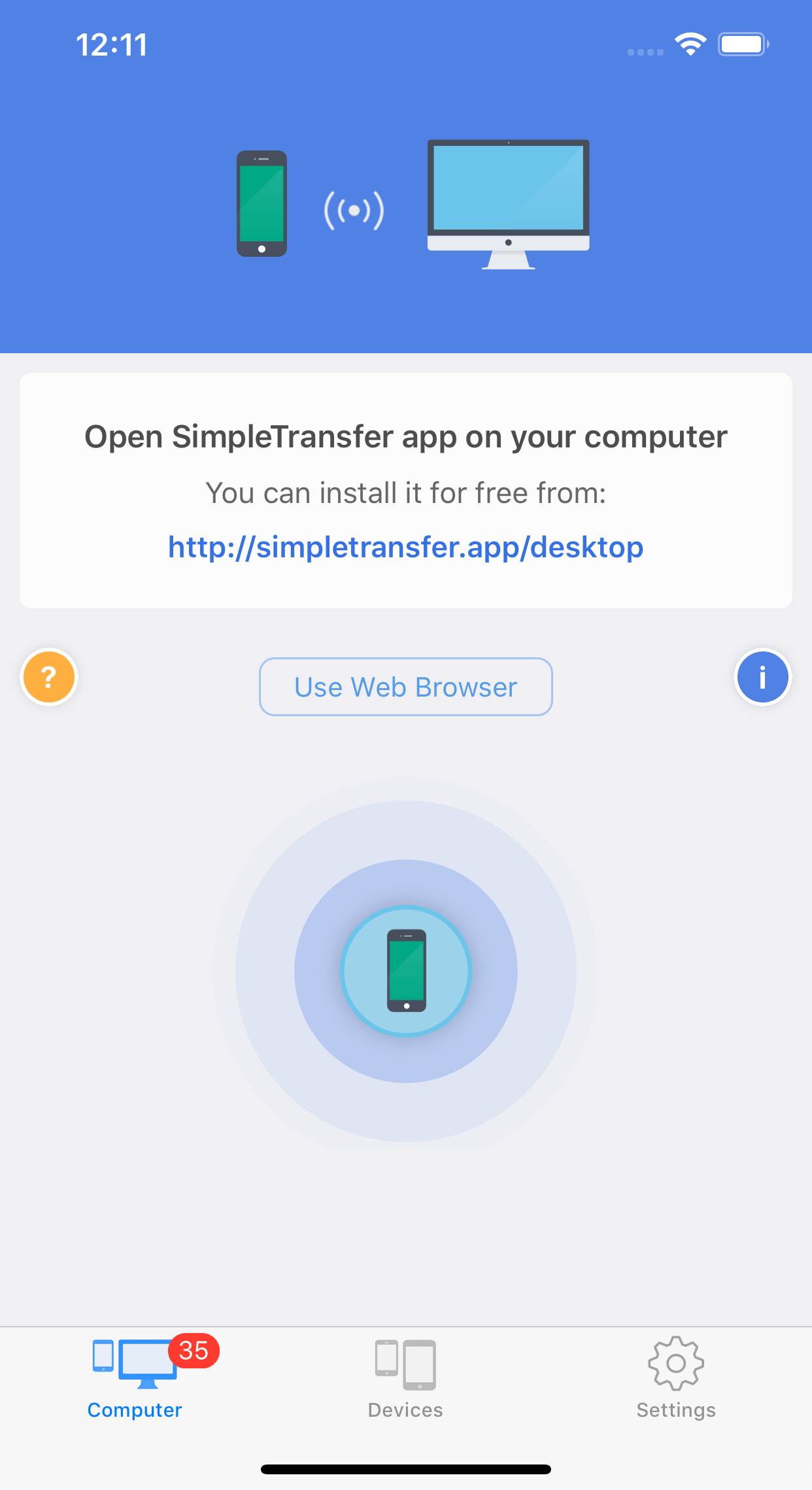 Simple Transfer - Computer tab